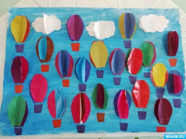 Аппликация воздушные шары старшая группа