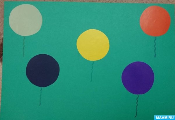 Аппликация воздушный шар младшая группа