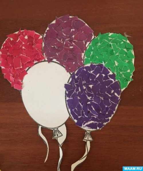 Аппликация воздушный шар младшая группа