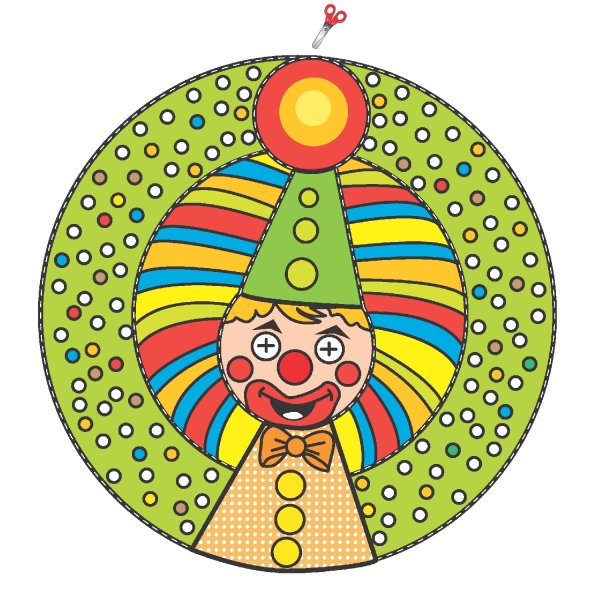 Веселый клоун из бумаги
