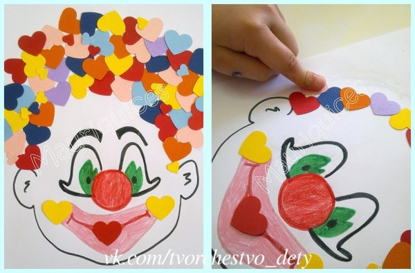 Поделка клоун из цветной бумаги