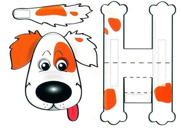 Собачка из бумаги объемная