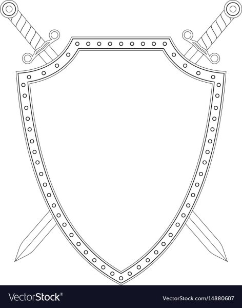 Щит и меч вектор