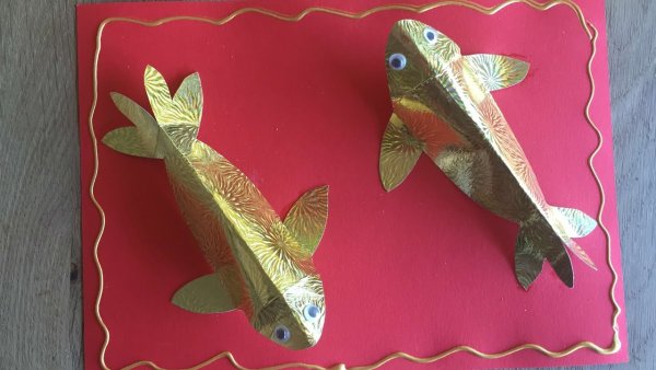 Поделка рыба из бумаги