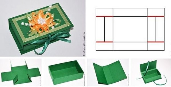 Шкатулка из цветного картона