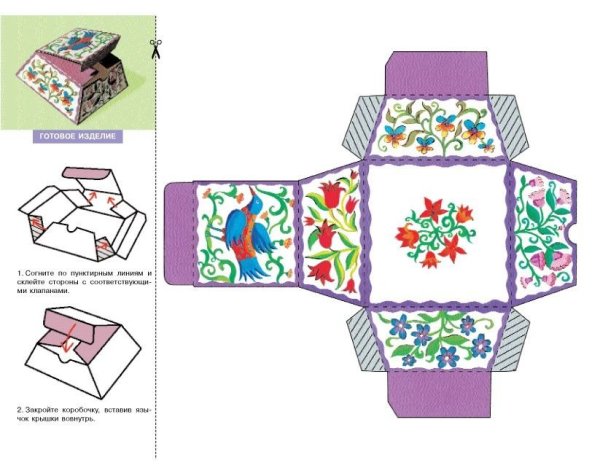 Коробочка вырезать и склеить