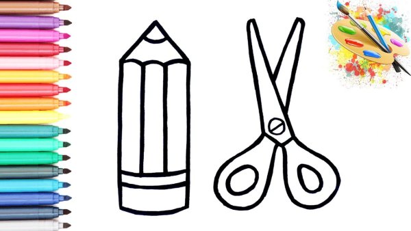 Карандаш раскраска для малышей