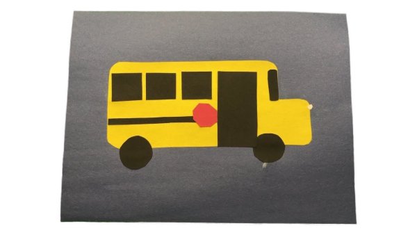 Аппликация школьный автобус