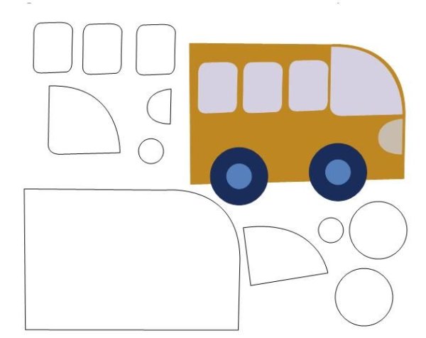 Аппликация автобус в средней группе