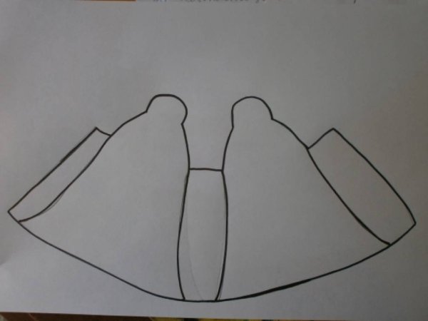 Выкройка колокольчика из бумаги