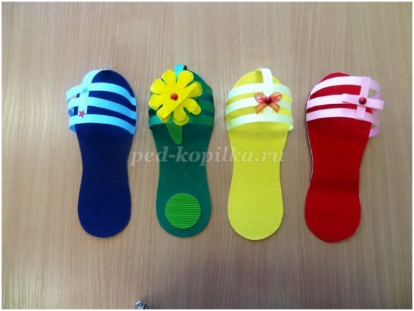 Поделка из бумаги сандали для детей