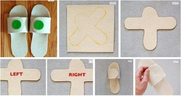 Поделка тапочки из картона