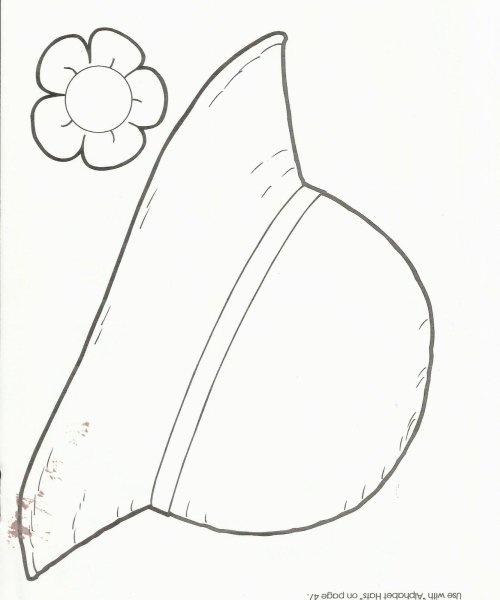 Трафарет шляпки для аппликации