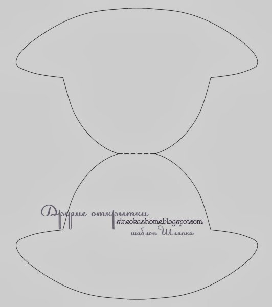 Шляпа трафарет для открытки