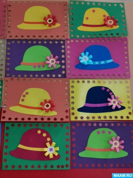 Аппликация украсим шляпку