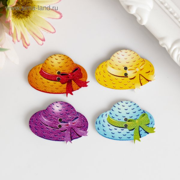 Пуговицы в декоре шляпки