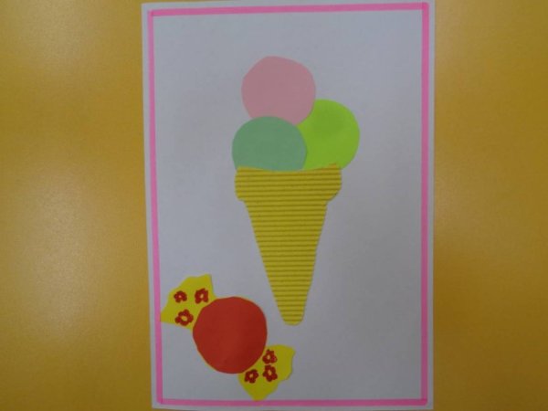 Аппликация мороженое в младшей группе
