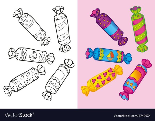 Набор раскрасок для малышей конфеты