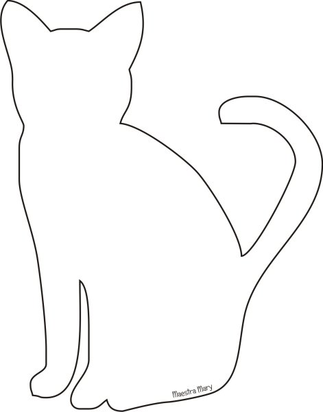 Трафарет котенка для вырезания