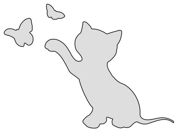 Котик трафарет