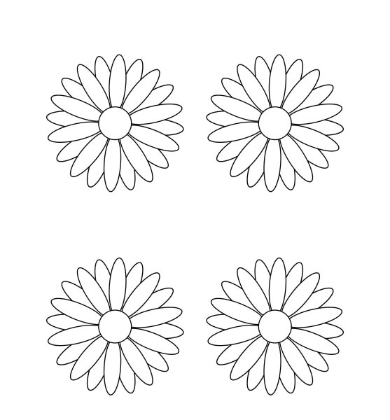 Цветок Ромашка шаблон для вырезания