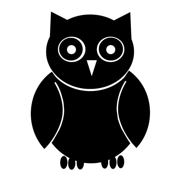 Черный силуэт Совы