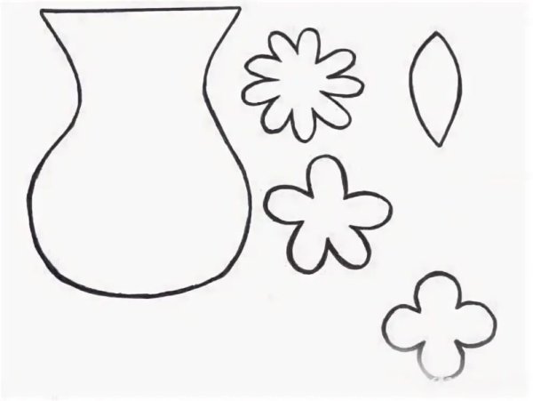 Трафарет ваза для цветов