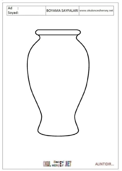 Трафарет вазы для цветов