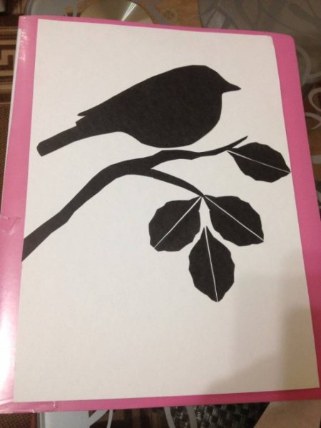 Силуэтная аппликация птицы