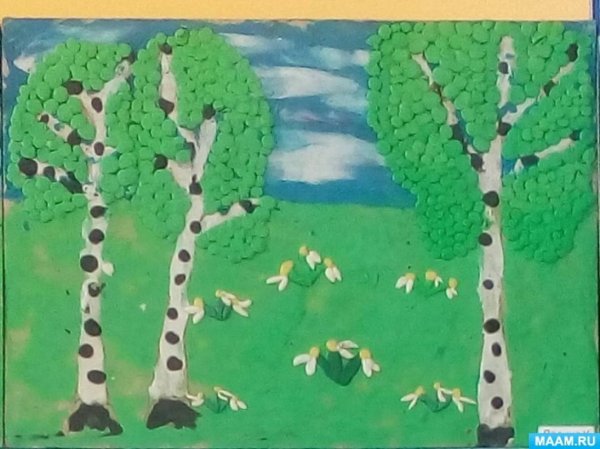 Аппликация береза