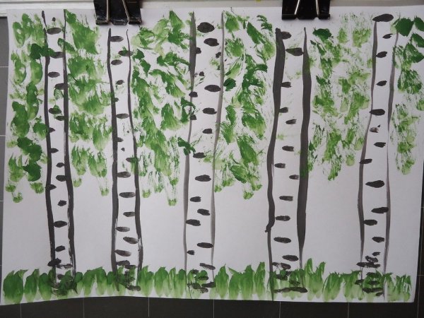 Рисование береза в подготовительной группе