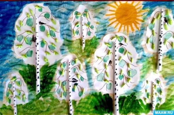 Рисование березы в детском саду