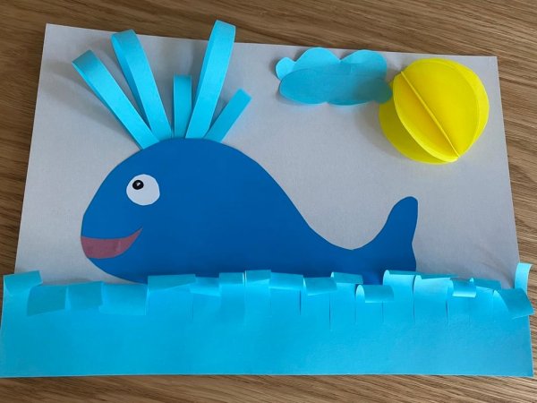 Поделка кит из бумаги для детей