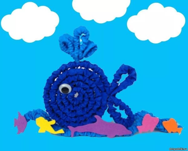 Аппликация из гофрированной бумаги для детей