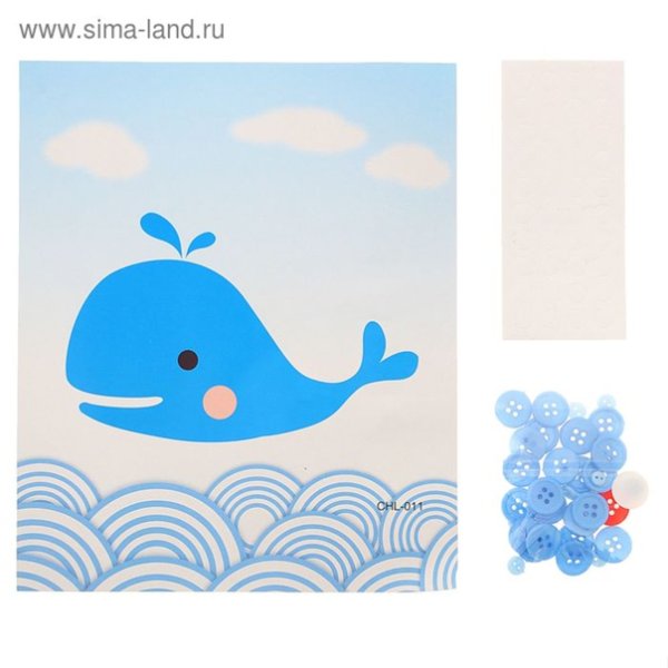 Голубая аппликация для детей