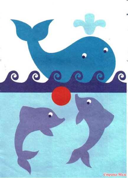 Плоская аппликация из бумаги