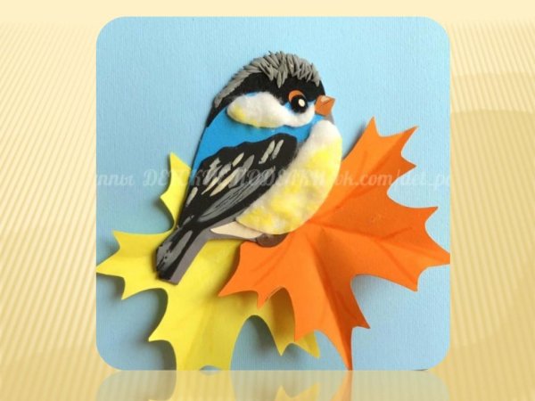 Синичка аппликация для детей