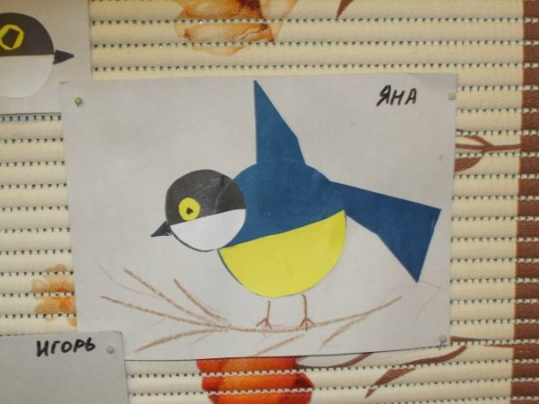 Аппликация синица