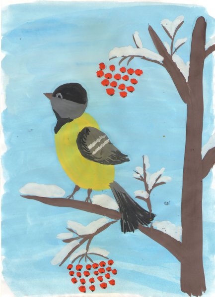 Аппликация синичка