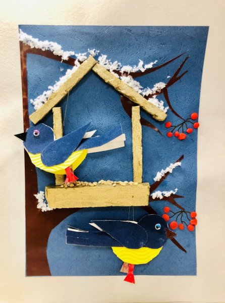 Аппликация синичка