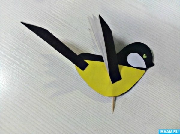 Поделка синичка из бумаги