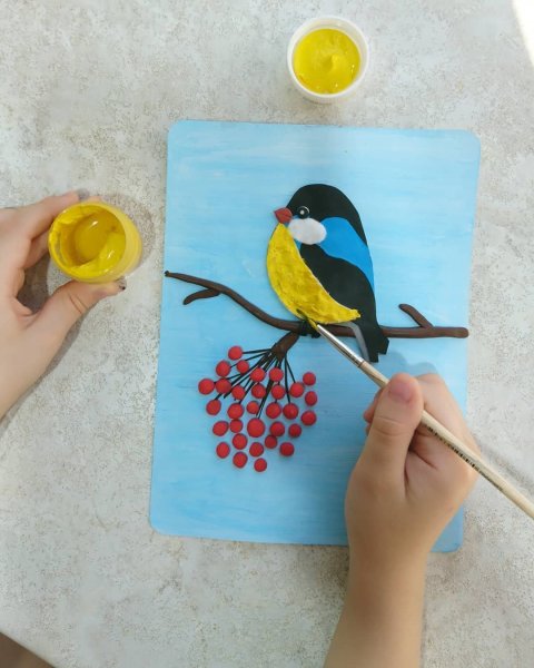 Синица аппликация для детей