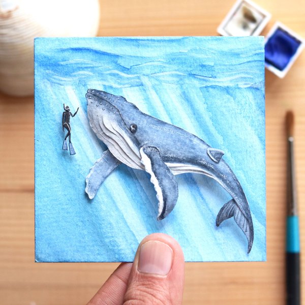 Синий кит аппликация