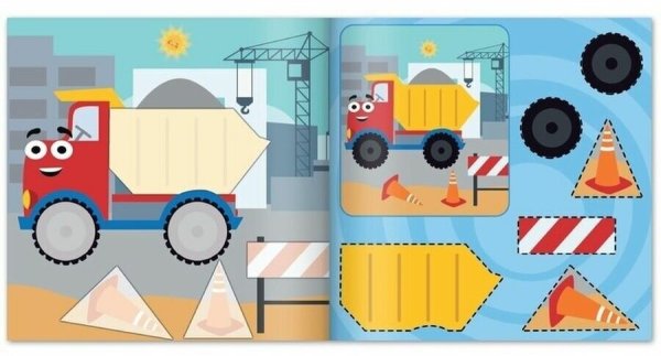 Цветная бумага синий трактор