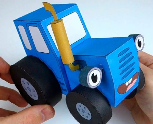 Трактор из картона