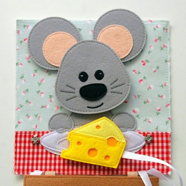 Аппликация из фетра мышонок