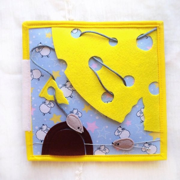 Сыр с мышкой для книжки из фетра