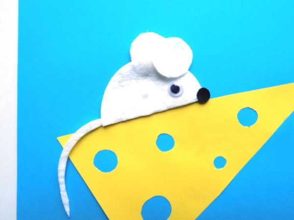 Мышонок из ватных дисков