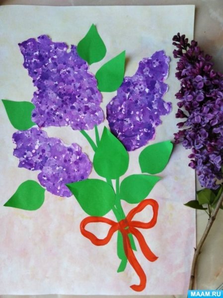 Сирень аппликация для детей