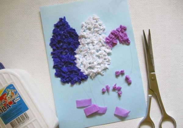 Сирень из гофрированной бумаги